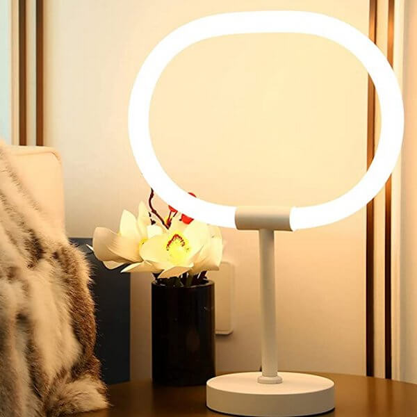 Nachttischlampe Mit Touch-Dimmer Und USB-Ladung – Modern, Vintage-Stil, Weiß
