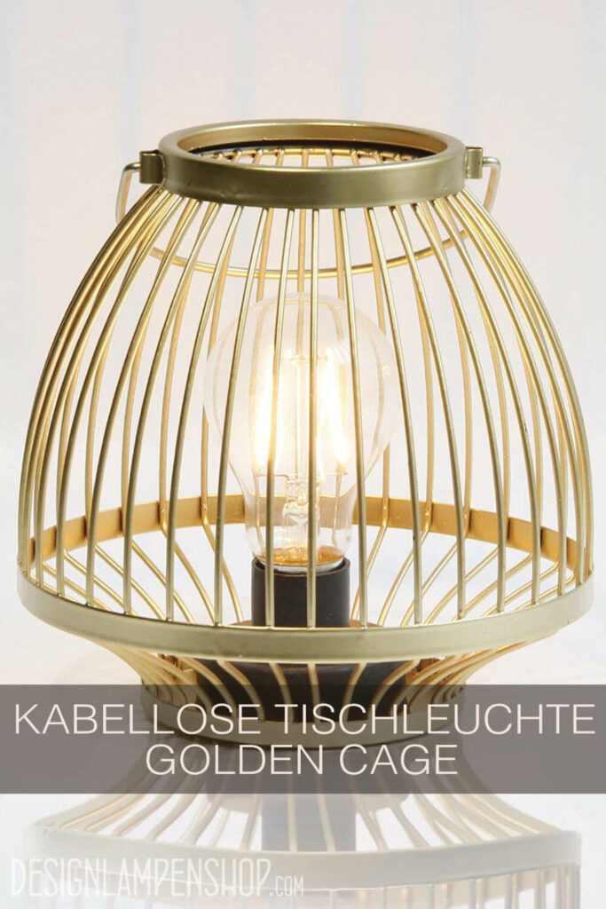 Kabellose Tischleuchte Golden Cage