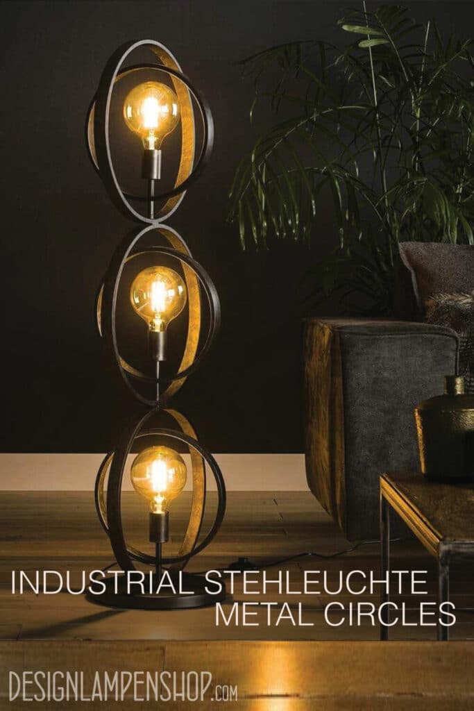 Stehlampe Industrial Metal Circles